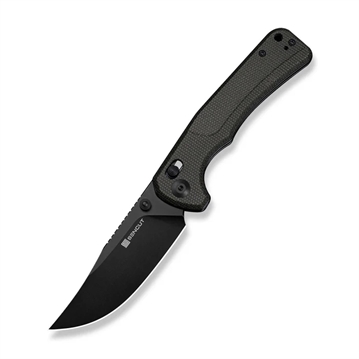Picture of SENCUT Slybolt Thumb Stud & Crossbar Lock Knife Dark Green Canvas Micarta Handle SN-S25001A-1