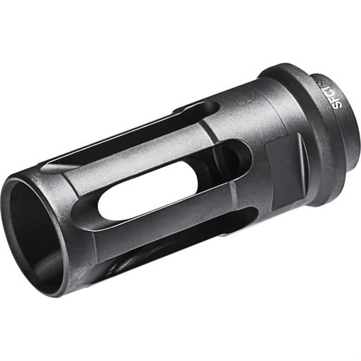 Picture of SureFire Closed-Tine Flash Hider Black DLC Stainless Steel with 1/2"-28 tpi Threads & 2.30" OAL for 5.56x45mm NATO AR-15 SFCT5561228