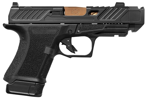 Picture of Shadow Systems CR920P Elite, Striker Fired, Semi-automatic Pistol, Sub-Compact, 9mm, 3.75" Bronze Spiral Fluted Barrel, Integrated Compensator, Polymer Frame, Nitride Finish, Black, Front Night Sight, Trigger Safety, Includes 2 Magazines (1)-10 Round (1)-13 Rounds and Attache Case SS-4211 SS4211
