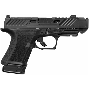 Picture of Shadow Systems CR920P Elite, Striker Fired, Semi-automatic Pistol, Sub-Compact, 9mm, 3.75" Black Spiral Fluted Barrel, Integrated Compensator, Polymer Frame, Nitride Finish, Black, Front Night Sight, Trigger Safety, Includes 2 Magazines (1)-10 Round (1)-13 Rounds and Attache Case SS-4212 SS4212