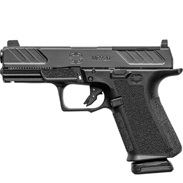 Picture of Shadow Systems MR920, Foundation, Striker Fired, Semi-automatic Pistol, Compact, 4" Barrel, Polymer Frame, Nitride Finish, Black, Steel Sights, Optics Ready Slide, 15 Rounds, 2 Magazines, Includes (3) Backstraps and Optics Kit SS-1306 SS1306