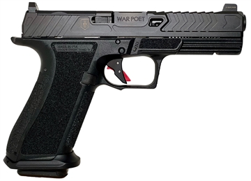 Picture of Shadow Systems MR920 War Poet Edition, Semi-automatic, Polymer Frame Pistol, Compact, 9MM, 4.5" Spiral Threaded Barrel, Nitride Finish, Black, Trigger Safety, Front Tritium Night Sight, 15 Rounds, 2 Magazines, Includes (3) Backstraps, Backstrap Tool and Attache Case SS-1075