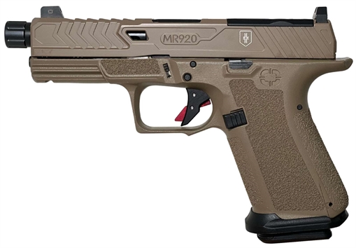 Picture of SHADOW SYSTEMS MR920 WAR POET SLD OPTIC DLC HGA 9MM 4IN FLTD THRD BLK BBL FDE FRAME 2/15RD SHSGSS1080