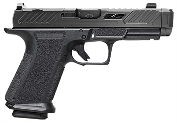 Picture of Shadow Systems MR920P Elite, Striker Fired, Semi-automatic Pistol, 9MM, 4.2" Black Spiral Fluted Compensated Barrel, Polymer Frame, Nitride Finish, Black, Front Tritium Sight, Trigger Safety, 15 Rounds, 2 Magazines SS-1212 SS1212