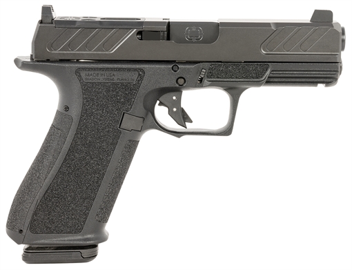 Picture of Shadow Systems XR920 Foundation 9mm Luger 17+1 4" Black Nitride Match Grade Barrel & Optic Cut/Serrated/SS Logo Stainless Steel Slide, Black Polymer Frame w/Beavertail & Picatinny Rail SS-3306-3D