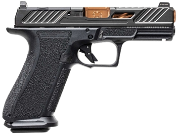 Picture of Shadow Systems XR920 Elite, Striker Fired, Semi-automatic Pistol, Full Size, 9mm, 4" Bronze Spiral Fluted Barrel, Unthreaded, Polymer Frame, Nitride Finish, Black, Front Night Sight, Trigger Safety, 10 Rounds, Includes 2 Magazines, California Compliant SS-3039-CA