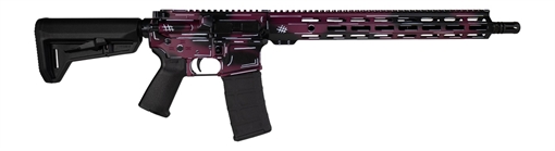 Picture of Shark Coast Tactical SCC02119ABKCH Anime-15  5.56 NATO 30+1 16" Black Nitride Threaded Barrel, Black Cherry Cerakote Aluminum Receiver w/Picatinny Rail, M-LOK Handguard, Magpul Collapsible Black Polym