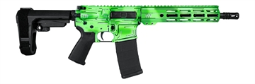 Picture of Shark Coast Tactical SCC06247AGRN-P Anime-15 Green 5.56 NATO 30+1 10.50" Black Nitride Threaded Barrel, Green Cerakote Aluminum Receiver w/Picatinny Rail, M-LOK Handguard, Black Polymer SB Tactical SB