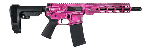 Picture of Shark Coast Tactical SCC06254APK-P Anime-15 Pink 5.56 NATO 30+1 10.50" Black Nitride Threaded Barrel, Pink Cerakote Aluminum Receiver w/Picatinny Rail, M-LOK Handguard, Polymer SB Tactical SBA3 Brace,