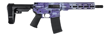 Picture of Shark Coast Tactical SCC06278APUR-P Anime-15 Purple 5.56 NATO 30+1 10.50" Black Nitride Threaded Barrel, Purple Cerakote Aluminum Receiver w/Picatinny Rail, M-LOK Handguard, Polymer SB Tactical SBA3 B