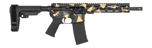 Picture of Shark Coast Tactical SCC07176GEO-P Geodesic  5.56 NATO 30+1 10.50" Black Nitride Threaded Barrel, Aluminum Receiver w/Picatinny Rail, M-LOK Handguard, Polymer SB Tactical SBA3 Brace, Polymer Grip