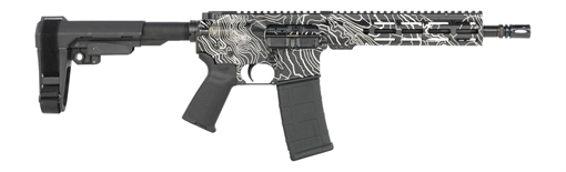 Picture of Shark Coast Tactical SCC07312TOPO-P Topography  5.56 NATO 30+1 10.50" Black Nitride Threaded Barrel, Aluminum Receiver w/Picatinny Rail, M-LOK Handguard, Black Polymer SB Tactical SBA3 Brace, Polymer