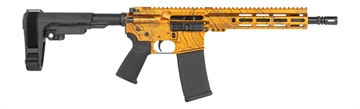 Picture of Shark Coast Tactical SCC07329TOPOR-P Topography  5.56 NATO 30+1 10.50" Black Nitride Threaded Barrel, Aluminum Receiver w/Picatinny Rail, M-LOK Handguard, Polymer SB Tactical SBA3 Brace, Polymer Grip