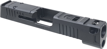 Picture of Sharps Bros. Improved Slide, Fits Sig P365/P365X/P365XL, Integrated Compensator, RMSC Footprint Optic Cut, Nitride Finish, Black, Included Optic Plate, Does Not Include Barrel, Sights, or Internals SB365XL-IMP