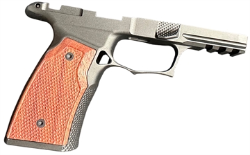 Picture of Sharps Bros. Grip Module, Fits Sig P365 X Macro, Anodized Finish, Black, Inlcudes Brazilian Cherry Grip Panels, G2 Model Includes Steel Lug Insert SBGM07-G2