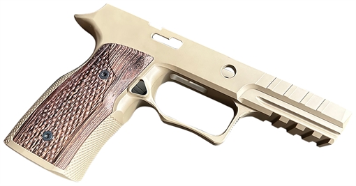 Picture of Sharps Bros. Grip Module, Fits Sig P320, Matte Finish, Flat Dark Earth with Wenge Wood Grip Panels SBGM10