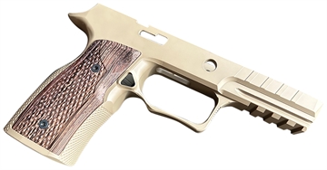 Picture of Sharps Bros. Grip Module, Fits Sig P320, Matte Finish, Flat Dark Earth with Wenge Wood Grip Panels SBGM10