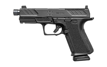 Picture of Shadow Systems MR920, Foundation, Striker Fired, Semi-automatic, Polymer Frame Pistol, Compact, 4.5" Threaded Barrel, Nitride Finish, Black, White Dot Fixed Sights, Optics Ready Slide, 15 Rounds, 2 Magazines, Includes (3) Backstraps and Optics Kit SS-1310