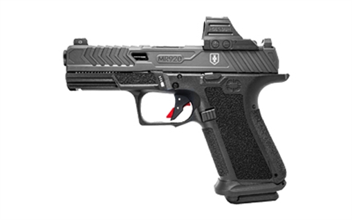 Picture of Shadow Systems MR920 War Poet Edition, Semi-automatic, Polymer Frame Pistol, Compact, 9MM, 4" Spiral Fluted Barrel, Nitride Finish Slide, Black, Holosun 507c Red Dot, Trigger Safety, Front Tritium Night Sight, 15 Rounds, 2 Magazines, Includes (3) Backstraps, Backstrap Tool SS-1089-H