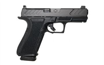 Picture of Shadow Systems XR920, Foundation, Striker Fired, Semi-automatic, Polymer Frame Pistol, Compact, 4" Barrel, Nitride Finish, Black, Green Tritium Front Sight, Black Serrated Rear Sight, Optics Ready Slide, 17 Rounds, 2 Magazines, Includes (3) Backstraps and Optics Kit SS-3306-1D