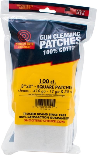 Picture of SHOOTERS CHOICE CLEANING PATCHES 3" 100 PACK ( 12 PER CASE ) SHF-919SQ-100
