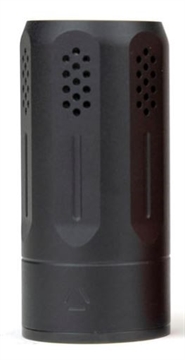 Picture of Strike Industries Oppressor Universal Blast Shield Multi-Cal 3.37"L 1.61"D Black Anodized Steel/Aluminum for Barrels with 1/2" & 5/8" Threads (Max .98"D Barrels) BSOPPRESSORUBK