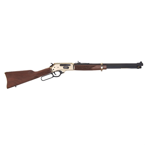 Picture of Henry Repeating Arms Side Gate Lever Action Rifle, 360 Buckhammer, 20" Round Barrel, Brass Receiver, Side Load Gate, Blued Barrel, Fully Adjustable Semi Buckhorn Sights, American Walnut Stock, 5 Rounds H024-360BH H024360BH