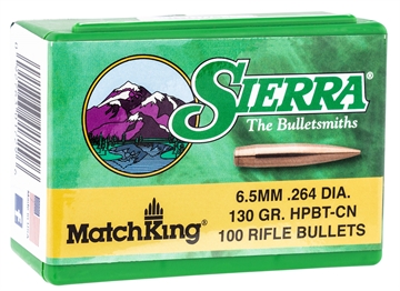 Picture of Sierra Bullets MATCHKING 6.5MM (.264'') 130GR HOLLOW POINT BOAT TAIL 100/BOX 1729
