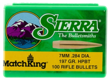 Picture of Sierra Bullets, Inc. MATCHKING 7MM (0.284'') 197GR HOLLOW POINT BOAT TAIL 100/BOX 1997