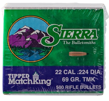 Picture of Sierra Bullets TIPPED MATCHKING 22 CALIBER (.224'') 69GR PTBT 500/BOX 7169C