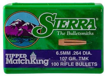 Picture of Sierra Tipped MatchKing Rifle Bullets 6.5mm/264 cal .264" 107gr HPBT TIPPED MATCHKING 100/ct 7407