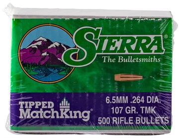 Picture of Sierra Tipped MatchKing Rifle Bullets 6.5mm/264 cal .264" 107gr HPBT TIPPED MATCHKING 500/ct 7407C
