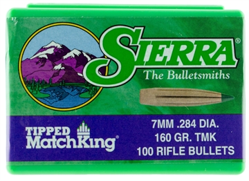 Picture of Sierra Tipped Matchking Rifle Bullets .284 cal .284" 160 gr TMK MATCH 100/ct 7660