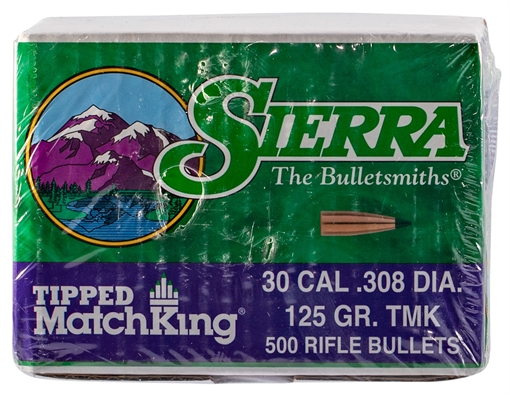 Picture of Sierra Tipped MatchKing Rifle Bullets .30 cal / 7.62mm .308" 125 gr. TMK Match 500/rds 7725C