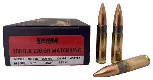 Picture of SIERRA BULLETS AMMO 300BLK 220GR FOLDS OF HONOR 20/10 224010F