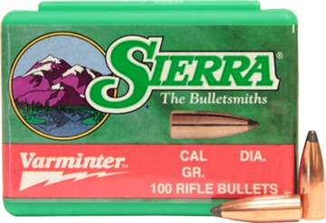 Picture of Sierra High Velocity Varminter Rifle Bullets .22 cal .224" 60 gr HP 100/ct 1375