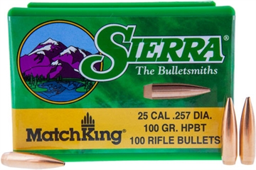 Picture of Sierra Bullets 25 CALIBER (0.257'') 100GR HOLLOW POINT BOAT TAIL 100/BOX 1628