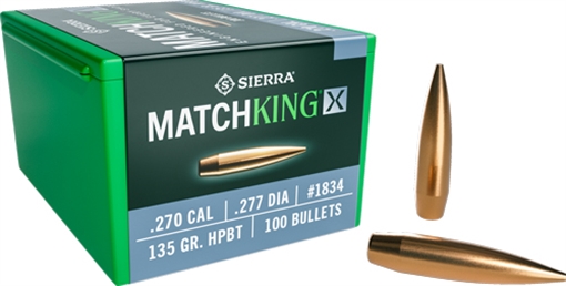 Picture of SIERRA BULLETS BULLETS .270 CAL .277 135GR HPBT MATCHKING X 100CT 1834