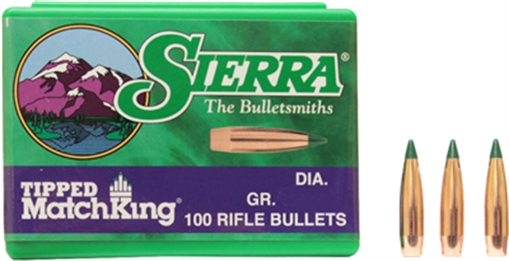 Picture of Sierra Bullets Tipped MatchKing, .308 Diameter, 30 Caliber, 175 Grain, Ballistic Tip, 100 Count 7775