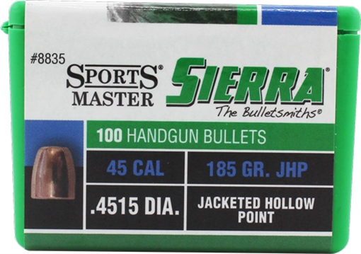 Picture of SIERRA BULLETS BULLETS .45 CAL .4515 185GR JHP 100CT 8835
