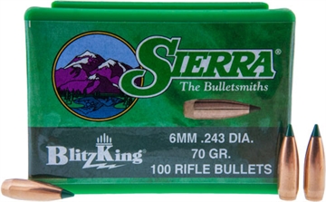 Picture of Sierra BlitzKing Rifle Bullets 6mm .243" 70 gr BLKG 100/ct 1507