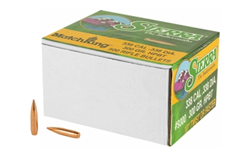 Picture of Sierra Bullets MatchKing, .338 Diameter, 338 Caliber, 300 Grain, Hollow Point Boat Tail, 500 Count 9300
