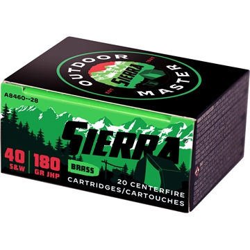 Picture of Sierra Bullets Outdoor Master 40 S&W 180 GR JHP Spotsmaster 20rd pack A8460--28