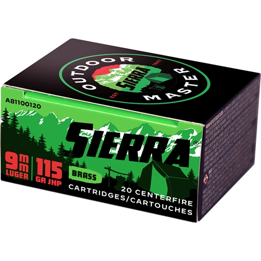 Picture of Sierra Bullets Outdoor Master 9mm Luger115 GR JHP Spotsmaster 20rd pack A81100120