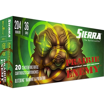 Picture of Sierra Sierra Prairie Enemy Rifle Ammo 204 Ruger 36 gr. BlitzKing A1036--11 A103611