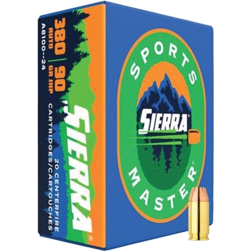 Picture of Sierra Sports Master Handgun Ammunition .380 Auto 90 gr JHP 990 fps 20/ct A8100--24