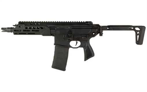 Picture of Sig Sauer MCX, Rattler LT, Semi-automatic, SBR, 556NATO, 7.75" Barrel, Sig QD Flash Hider, Anodized Finish, Black, Sig Flatblade Match Trigger, M-LOK Handguard, Manual Safety, Folding Stock, 30 Rounds, 1 Magazine RMCX-556N-7B-LT-SBR RMCX556N7BLTSBR