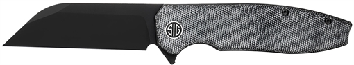 Picture of Sig Sauer Knives Karak 3.25" Folding Wharncliffe Plain Black PVD Nitro-V Blade, 4" Salt & Pepper Micarta Handle KA8BB