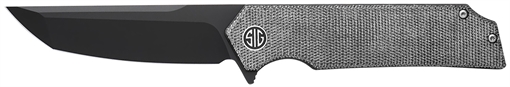 Picture of Sig Sauer Knives Tsuru 3.30" Folding Tanto Plain Black PVD 154CM SS Blade, 4.20" Salt & Pepper Micarta Handle TS8BB