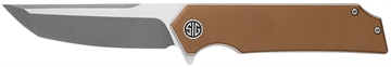 Picture of Sig Sauer Knives Tsuru 3.30" Folding Tanto Plain Satin 154CM SS Blade, 4.20" Coyote Brown G10 Handle TS8SBRN